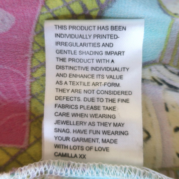 Camilla Off the Shoulder High-Low Maxi Dress Purple/Multi Printed Silk Size 2