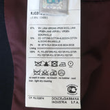 D&G Dolce & Gabbana Military Jacket Velvet-Trimmed Black Wool Size 48