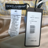 Dolce & Gabbana Colorblock Metallic Floral Jacquard Pleated Skirt Size 42 NEW