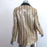 Alice + Olivia Jace Sequined Blazer Gold Size Extra Small Open-Front Jacket