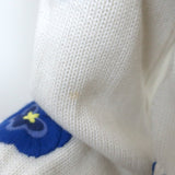 Alice + Olivia Brigid Embroidered Cropped Cardigan Cream Wool-Blend Size Medium