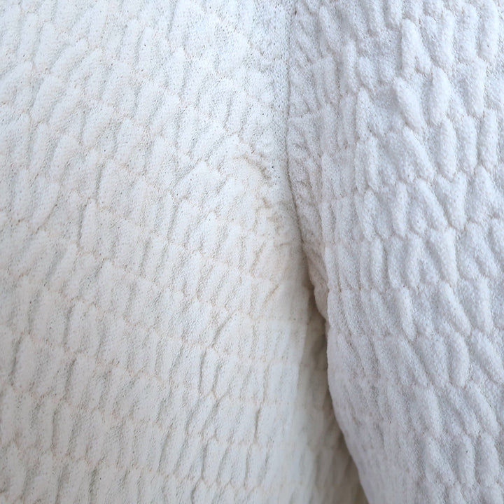 Prada Cardigan White Smocked Knit Size 38