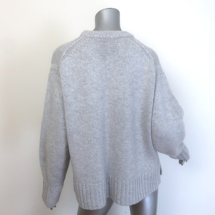 Guest in Residence Cozy Crew Cashmere Sweater Heather Gray Size Small