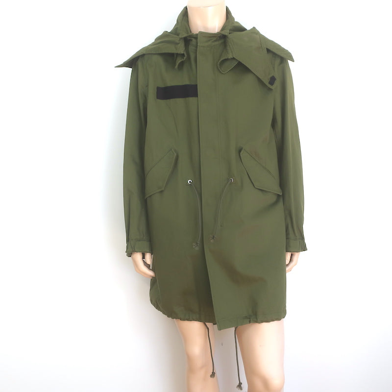 Givenchy Wing Print Parka Military Green Cotton Size 50 Hooded Jacket