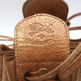 Il Bisonte Drawstring Mini Dumpling Bag Copper Metallic Leather