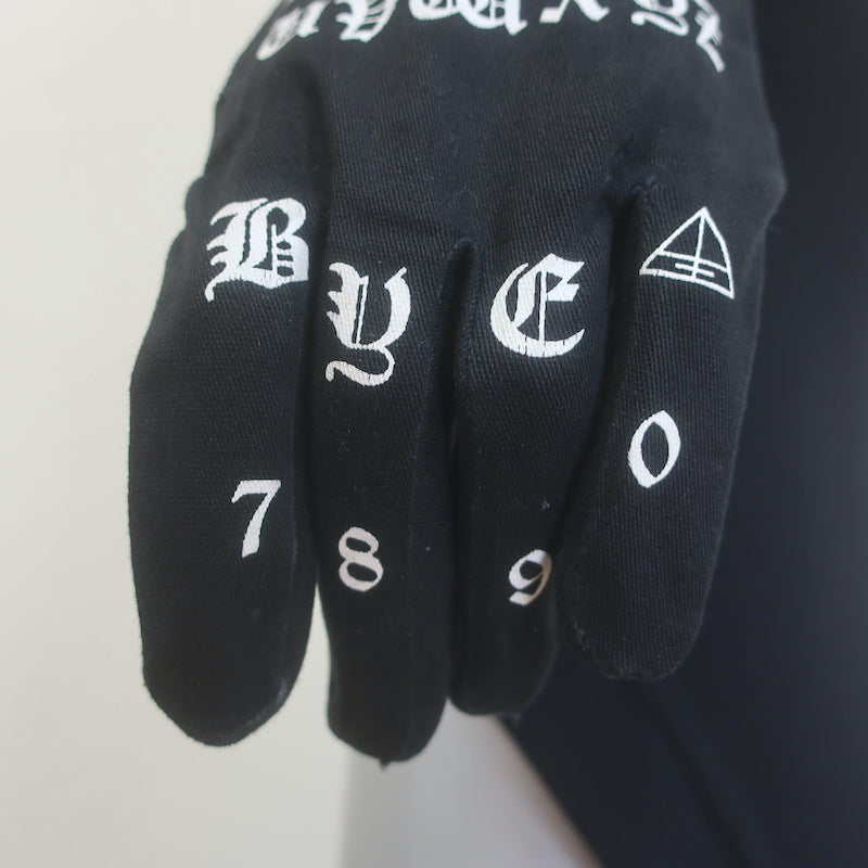 Majesty Black Ouija Gloves Black Cotton Size 8.5