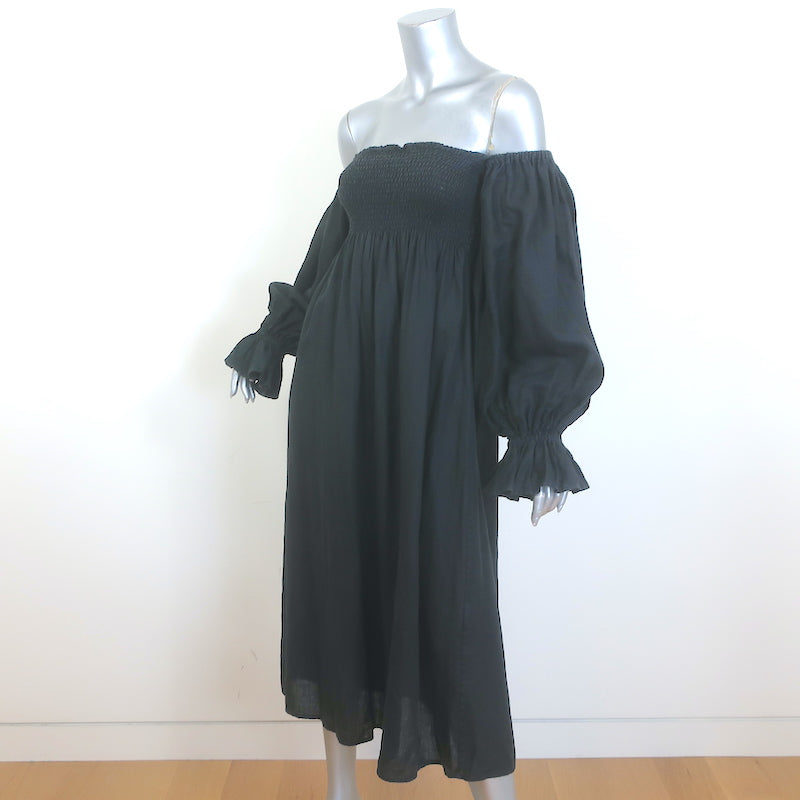 sleeper black linen dress Sleeper Linen Lounge Dress