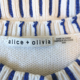 Alice + Olivia Brigid Embroidered Cropped Cardigan Cream Wool-Blend Size Medium