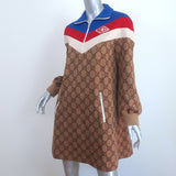 Gucci GG Supreme Technical Jersey Mini Dress Brown Size Medium