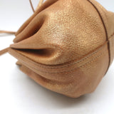 Il Bisonte Drawstring Mini Dumpling Bag Copper Metallic Leather