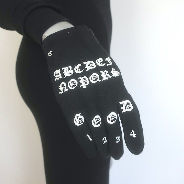 Majesty Black Ouija Gloves Black Cotton Size 8.5