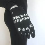 Majesty Black Ouija Gloves Black Cotton Size 8.5