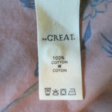 THE GREAT The Cobblestone Midi Dress Blush Floral Print Smocked Cotton Size 1