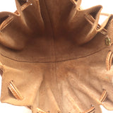 Il Bisonte Drawstring Mini Dumpling Bag Copper Metallic Leather