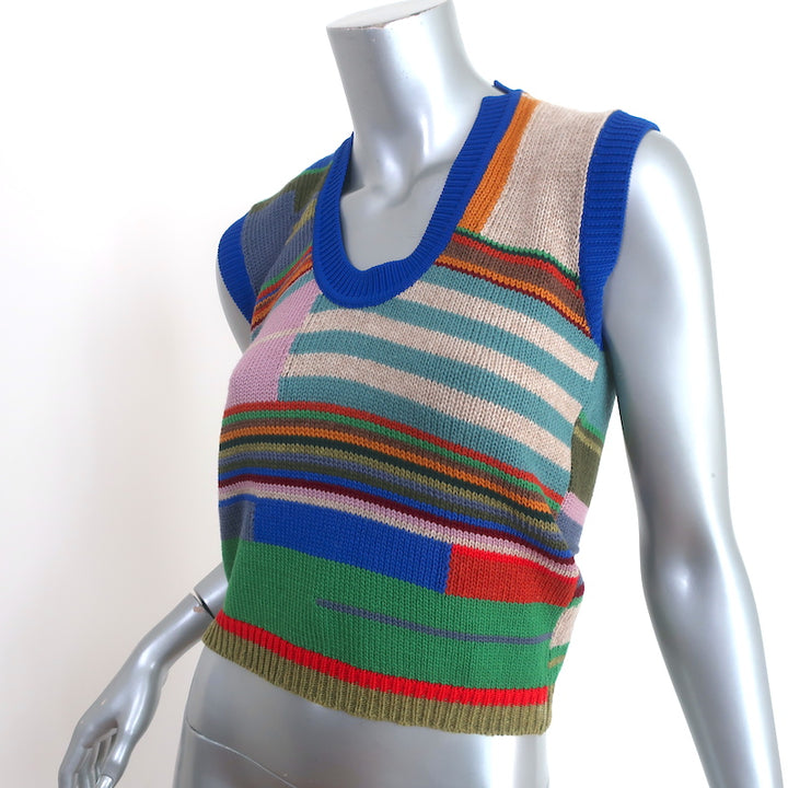Marni Sweater Vest Multicolor Wool-Blend Patchwork Knit Size 38