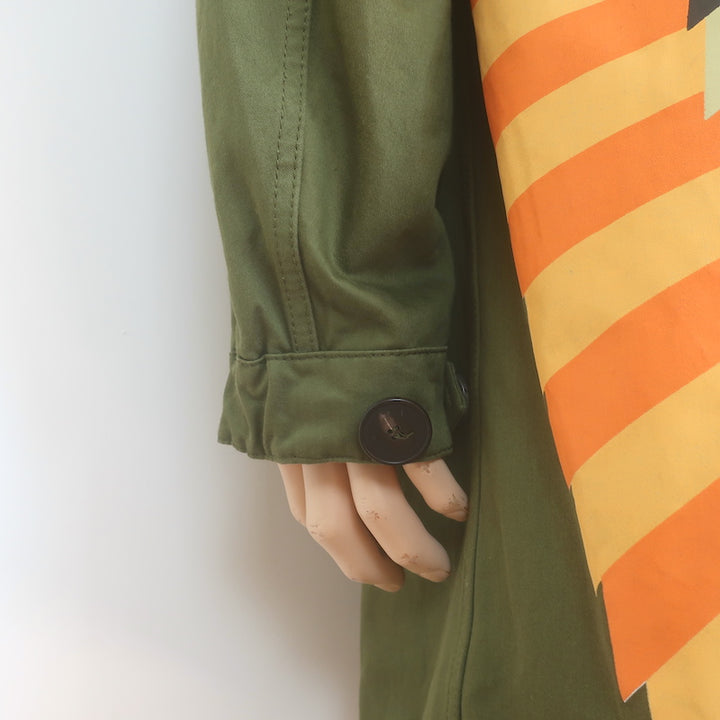 Givenchy Wing Print Parka Military Green Cotton Size 50 Hooded Jacket