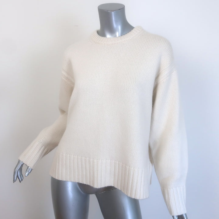 Guest in Residence Cozy Crew Cashmere Sweater Cream Size Extra Small