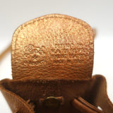 Il Bisonte Drawstring Mini Dumpling Bag Copper Metallic Leather