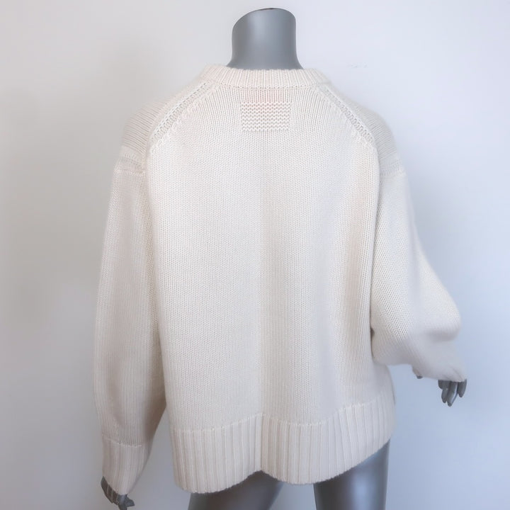 Guest in Residence Cozy Crew Cashmere Sweater Cream Size Extra Small