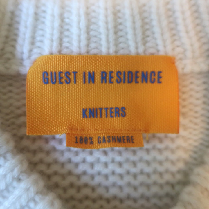 Guest in Residence Cozy Crew Cashmere Sweater Cream Size Extra Small