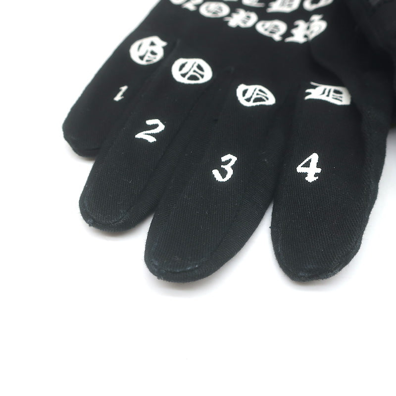 Majesty Black Ouija Gloves Black Cotton Size 8.5