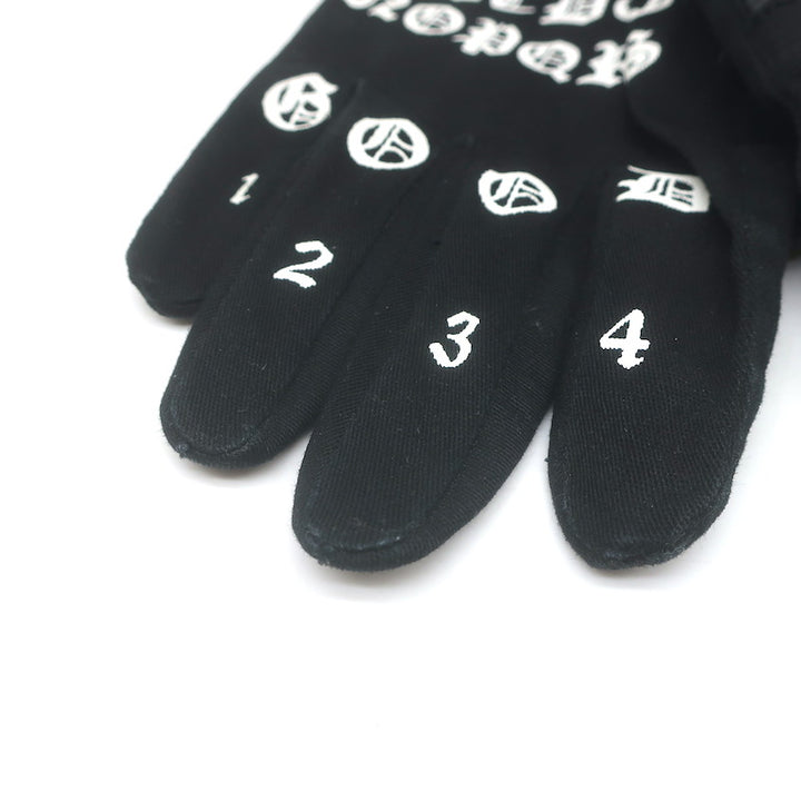 Majesty Black Ouija Gloves Black Cotton Size 8.5