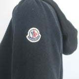 Moncler Maglia Cardigan Mesh-Trimmed Hoodie Sweatshirt Black Size Small