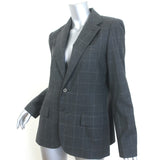 Polo Ralph Lauren Windowpane Check Blazer Gray Wool Size 10 Two-Button Jacket