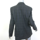Polo Ralph Lauren Windowpane Check Blazer Gray Wool Size 10 Two-Button Jacket