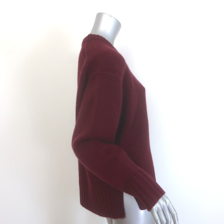 Guest in Residence Cozy Crew Cashmere Sweater Burgundy Size Extra Small