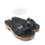 Alexandre Birman Wood Clog Sandals Clarita Black Woven Leather Size 38.5
