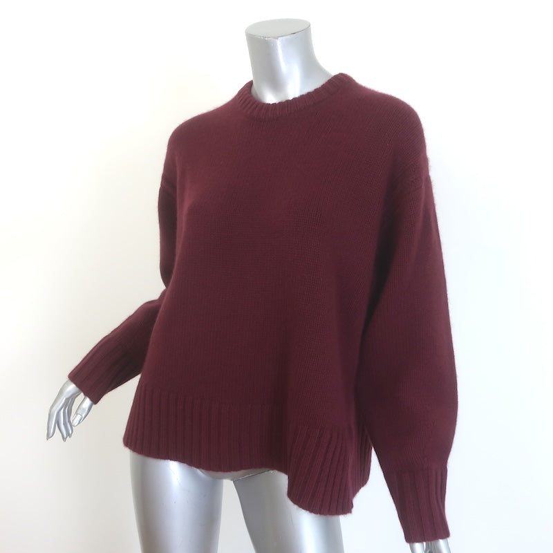 Guest in Residence Cozy Crew Cashmere Sweater Burgundy Size Extra Small