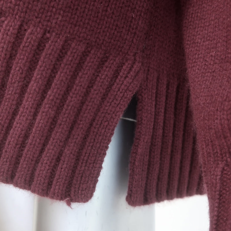 Guest in Residence Cozy Crew Cashmere Sweater Burgundy Size Extra Small
