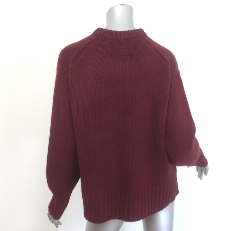 Guest in Residence Cozy Crew Cashmere Sweater Burgundy Size Extra Small