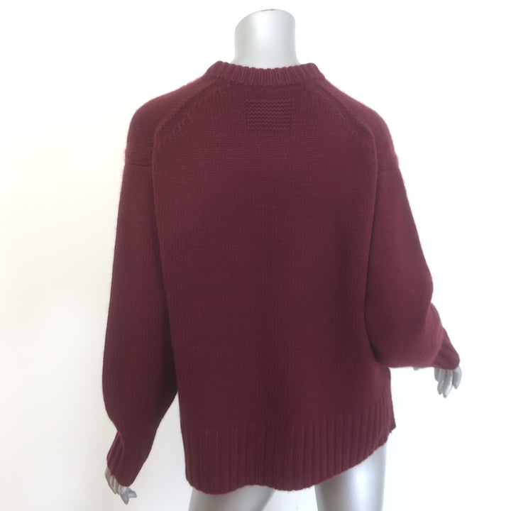 Guest in Residence Cozy Crew Cashmere Sweater Burgundy Size Extra Small