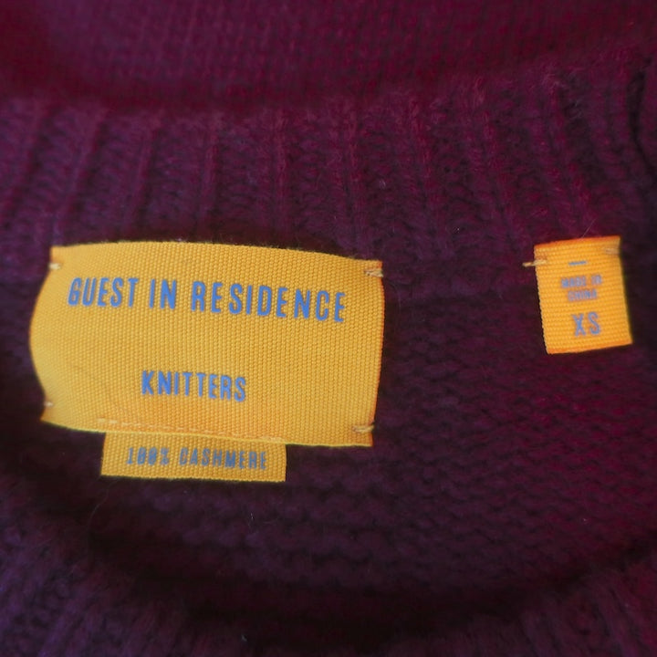 Guest in Residence Cozy Crew Cashmere Sweater Burgundy Size Extra Small