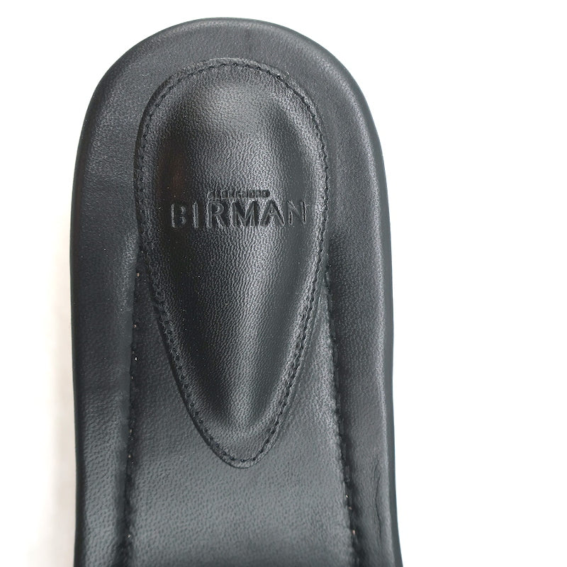 Alexandre Birman Wood Clog Sandals Clarita Black Woven Leather Size 38.5