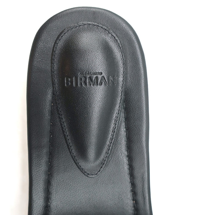 Alexandre Birman Wood Clog Sandals Clarita Black Woven Leather Size 38.5