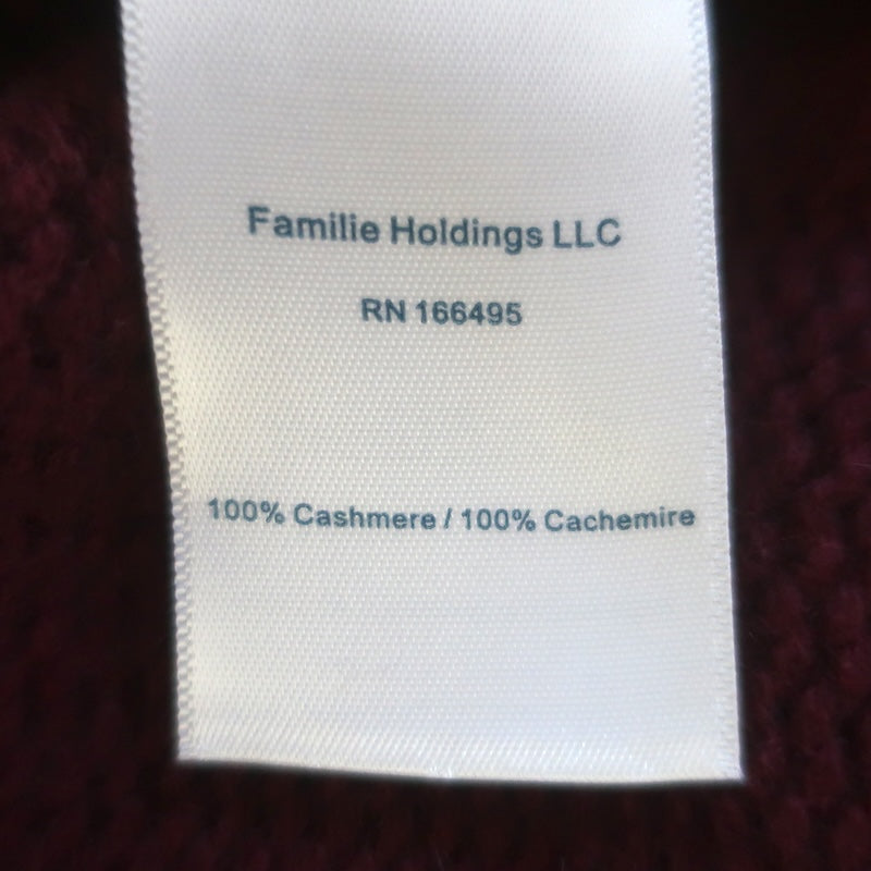 Guest in Residence Cozy Crew Cashmere Sweater Burgundy Size Extra Small