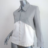 Chanel Identification 01P Colorblock Zip-Up Jacket Gray & White Size 38