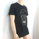 Alexander McQueen Skull-Embroidered T-Shirt Black Cotton Size Extra Large NEW