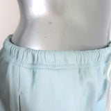 Authentic pre-owned SPRWMN light blue leather drawstring joggers with cuff and pocket details