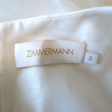 Zimmermann Dancer Scalloped Metallic-Trim Maxi Dress Cream Linen-Silk Size 3