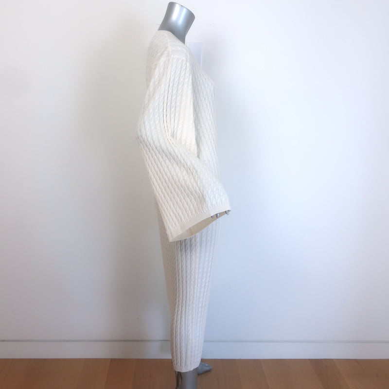 Toteme Cable Knit Wide-Sleeve Midi Dress Cream Wool Size Extra Extra Small
