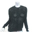Oscar de la Renta Eyelet-Embroidered Cardigan Black Velvet & Wool Size Small NEW