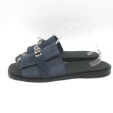 Hermes Gabriel Slide Sandals Charcoal Suede Size 43 NEW