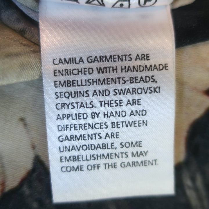 Camilla Craving A Patch of Green Bat Shoestring Strap Maxi Dress Black Size 1