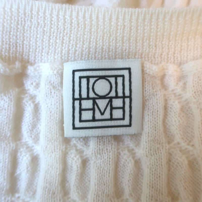 Toteme Cable Knit Wide-Sleeve Midi Dress Cream Wool Size Extra Extra Small
