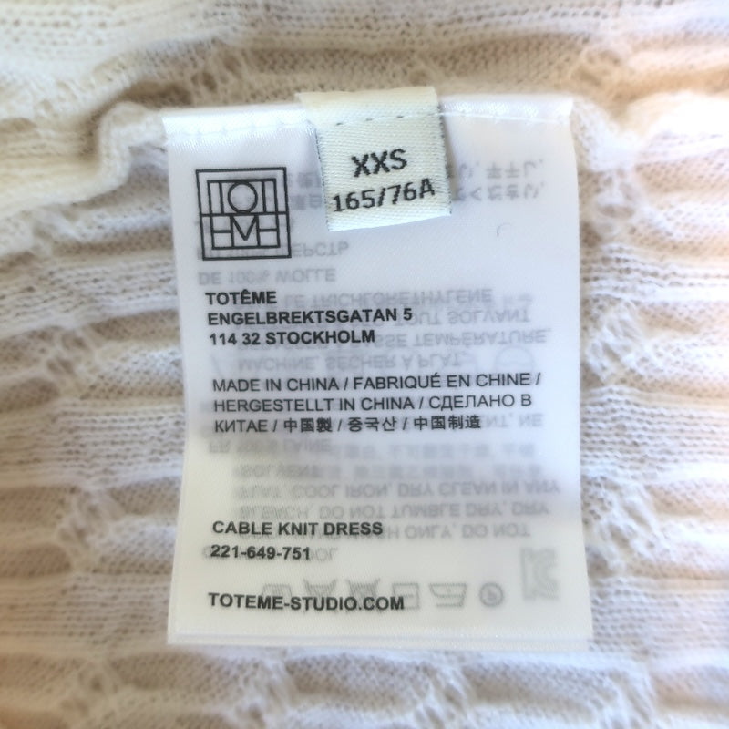 Toteme Cable Knit Wide-Sleeve Midi Dress Cream Wool Size Extra Extra Small
