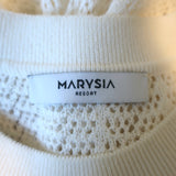 Marysia Blakes Sleeveless Pleated Knit Maxi Dress Cream Cotton-Blend Size Medium